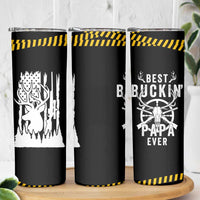 Deer Hunting Dad Skinny Tumbler Best Buckin' Papa Ever American Flag - Wonder Print Shop