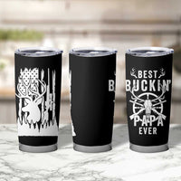 Deer Hunting Dad Tumbler Cup Best Buckin' Papa Ever American Flag - Wonder Print Shop