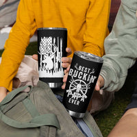 Deer Hunting Dad Tumbler Cup Best Buckin' Papa Ever American Flag - Wonder Print Shop