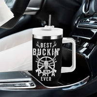 Deer Hunting Dad Tumbler With Handle Best Buckin' Papa Ever American Flag - Wonder Print Shop