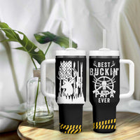 Deer Hunting Dad Tumbler With Handle Best Buckin' Papa Ever American Flag - Wonder Print Shop