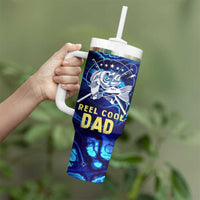 Funny Fishing Gift Tumbler With Handle Reel Cool Dad Gifts American Flag - Wonder Print Shop