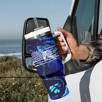 Funny Fishing Gift Tumbler With Handle Reel Cool Dad Gifts American Flag - Wonder Print Shop