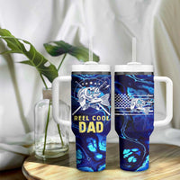 Funny Fishing Gift Tumbler With Handle Reel Cool Dad Gifts American Flag - Wonder Print Shop