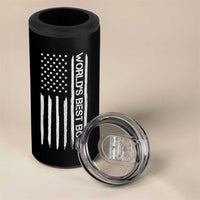 World's Best Boss 4 in 1 Can Cooler Tumbler Gifts for Office Male Female Bosses Coworkers American Flag