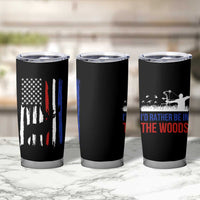Hunting Gifts For Men Tumbler Cup Id Rather Be In The Woods Deer Hunting American Flag