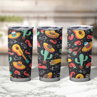 Mexican Tumbler Cup Hot Sombrero Cactus Guitar Black Mexican Fiesta Cinco De Mayo