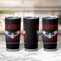 Harris 2024 Election Tumbler Cup We Choose Freedom Madam President US Flag Eagle - Wonder Print Shop