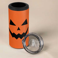 Personalized Halloween Pumpkin Face 4 in 1 Can Cooler Tumbler Custom Name Travel Coffee Cup Orange - Wonder Print Shop