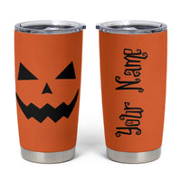 Personalized Halloween Pumpkin Face Tumbler Cup Custom Name Travel Coffee Cup Orange - Wonder Print Shop