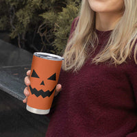 Personalized Halloween Pumpkin Face Tumbler Cup Custom Name Travel Coffee Cup Orange - Wonder Print Shop