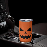 Personalized Halloween Pumpkin Face Tumbler Cup Custom Name Travel Coffee Cup Orange - Wonder Print Shop