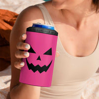 Personalized Halloween Pumpkin Face 4 in 1 Can Cooler Tumbler Custom Name Travel Coffee Cup Pink - Wonder Print Shop