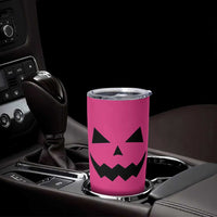 Personalized Halloween Pumpkin Face Tumbler Cup Custom Name Travel Coffee Cup Pink - Wonder Print Shop