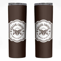 Skull Coffee Lovers Gift Skinny Tumbler Halloween Skeleton Killer - Wonder Print Shop