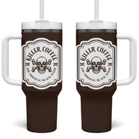 Skull Coffee Lovers Gift Tumbler With Handle Halloween Skeleton Killer - Wonder Print Shop