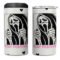 Funny Halloween Grim Reaper 4 in 1 Can Cooler Tumbler Stay Positive Inspirational Quotes - Wonder Print Shop