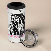 Funny Halloween Grim Reaper 4 in 1 Can Cooler Tumbler Stay Positive Inspirational Quotes - Wonder Print Shop