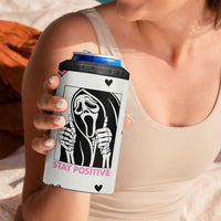 Funny Halloween Grim Reaper 4 in 1 Can Cooler Tumbler Stay Positive Inspirational Quotes - Wonder Print Shop