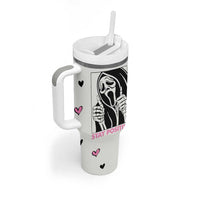 Funny Halloween Grim Reaper Tumbler With Handle Stay Positive Inspirational Quotes - Wonder Print Shop