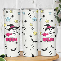 Little Ghost Ice Coffee Skinny Tumbler Halloween Boo Spooky Ghost Travel Cup - Wonder Print Shop