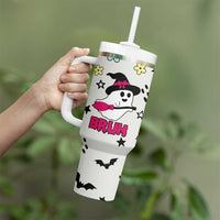 Little Ghost Ice Coffee Tumbler With Handle Halloween Boo Spooky Ghost Travel Cup - Wonder Print Shop