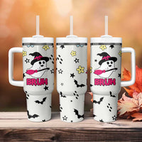 Little Ghost Ice Coffee Tumbler With Handle Halloween Boo Spooky Ghost Travel Cup - Wonder Print Shop