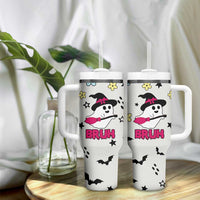 Little Ghost Ice Coffee Tumbler With Handle Halloween Boo Spooky Ghost Travel Cup - Wonder Print Shop