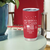 Personalized First Christmas Veteran Tumbler Cup Custom Name Military Retirement Gift American Flag Red - Wonder Print Shop
