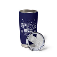 Personalized First Christmas Veteran Tumbler Cup Custom Name Military Retirement Gift American Flag Navy - Wonder Print Shop