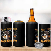 Halloween Book Lovers 4 in 1 Can Cooler Tumbler Groovy Read More Books Ghost Book Spooky Season Reading Gifts for Women, Readers, Bookworm - Wonder Print Shop