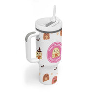 Pantasmas Mexican Halloween Tumbler With Handle Spanish Latina Ghost Pan Dulce