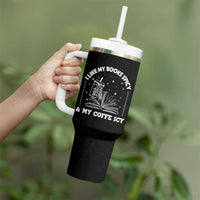 Book And Coffee Lovers Tumbler With Handle Book Club Bookish Gifts for Reader Teacher Halloween Cup - Wonder Print Shop