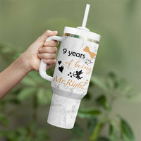 9 Year Anniversary Gift Tumbler With Handle 9 Years Being Mr Right Wedding Gifts For Him