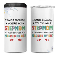 Gifts For Bonus Mom 4 in 1 Can Cooler Tumbler Stepmom Mothers Day Gift