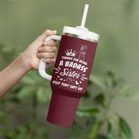 Funny Sister Gifts Tumbler With Handle Thanks For Being A Badass Sister