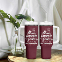 Funny Sister Gifts Tumbler With Handle Thanks For Being A Badass Sister