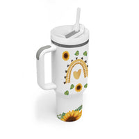 Sister Gifts Tumbler With Handle Send Love To My Sister Missing You Sunflower