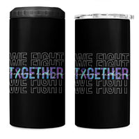 Suicide Prevention Awareness 4 in 1 Can Cooler Tumbler Teal Purple Ribbon We Fight Together Mental Health - Wonder Print Shop