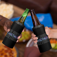 Suicide Prevention Awareness 4 in 1 Can Cooler Tumbler Teal Purple Ribbon We Fight Together Mental Health - Wonder Print Shop