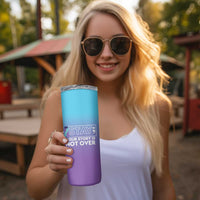Suicide Prevention Awareness Skinny Tumbler Teal Purple Ribbon Semicolon Stay Your Story Is Not Over - Wonder Print Shop