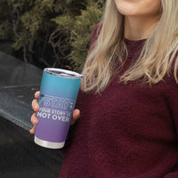 Suicide Prevention Awareness Tumbler Cup Teal Purple Ribbon Semicolon Stay Your Story Is Not Over - Wonder Print Shop