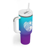 Suicide Prevention Awareness Tumbler With Handle Teal Purple Ribbon Stay World Needs You Call 988 Mental Health Groovy - Wonder Print Shop
