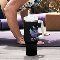 Suicide Prevention Awareness Tumbler With Handle My Wings Will Have to Wait My Story is Not Over Yet Stay Teal Purple Semicolon - Wonder Print Shop