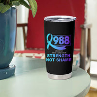 Suicide Prevention Awareness Tumbler Cup Teal Purple Call 988 Strength Not Shame - Wonder Print Shop