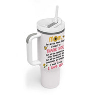 Mom Gifts From Kids Tumbler With Handle Mothers Day Gifts Remember I Love You Mom Sunflower