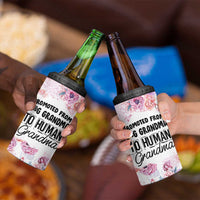 Promoted To Grandma Gift 4 in 1 Can Cooler Tumbler Floral Dog Grandmas To Human Grandma Pregnancy Announcement