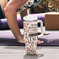 Funny Sarcasm Tumbler With Handle I'm Not Responsible For What My Face Does When You Talk Leopard