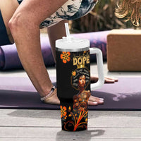 Afro Woman Tumbler With Handle Black Women Unapologetically Dope Juneteenth Black History Afican Roots