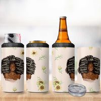 Christian Gifts for Black Women 4 in 1 Can Cooler Tumbler Sunflower African American Afro Black Girl Encouragement Religious Gift - Wonder Print Shop